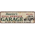 thumbnail image 1 of Maurice's Full Service Garage Metal Sign 6x18 Rusty Man Cave 106180047338, 1 of 1