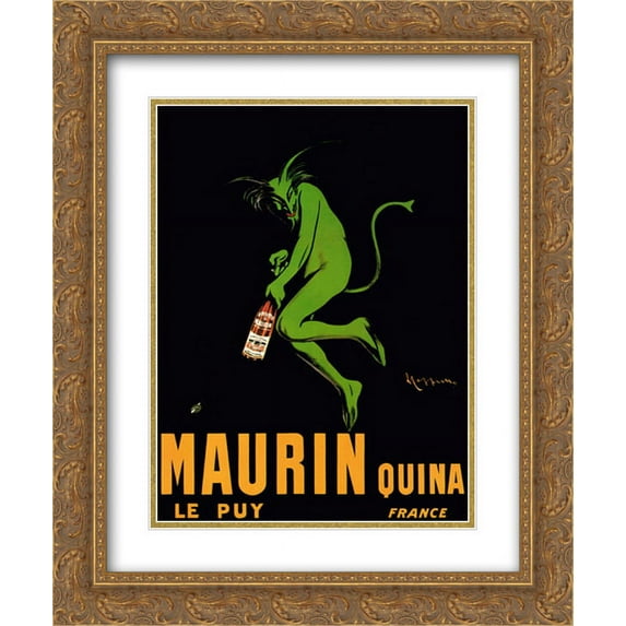Maurin Quina 1920 2x Matted 15x18 Gold Ornate Framed Art Print by Leonetto Cappiello