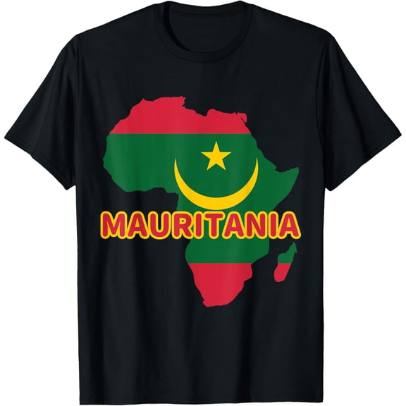 Mauritania Mauritanian Pride Flag Map Africa Print T-Shirt