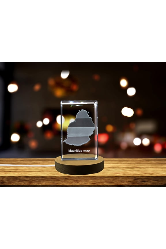 Mauritius 3D Engraved Crystal 3D Engraved Crystal Keepsake/Gift/Decor/Collectible/Souvenir