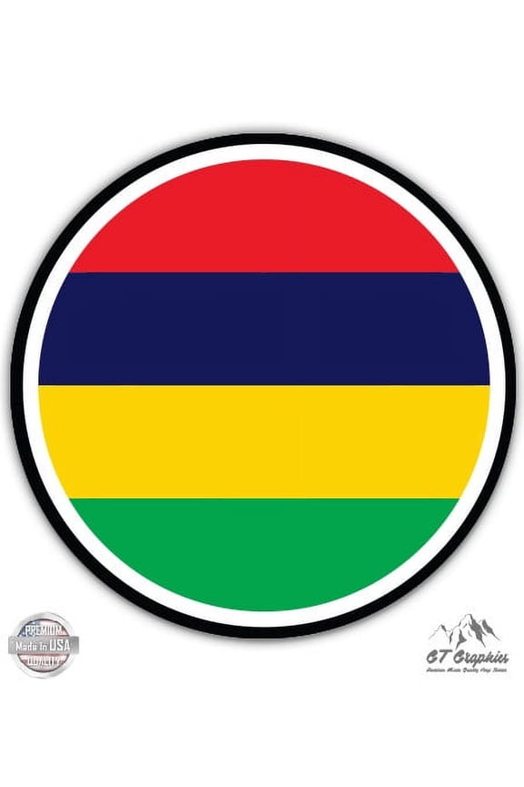 Mauritius Flag - 12" Vinyl Sticker Waterproof Decal