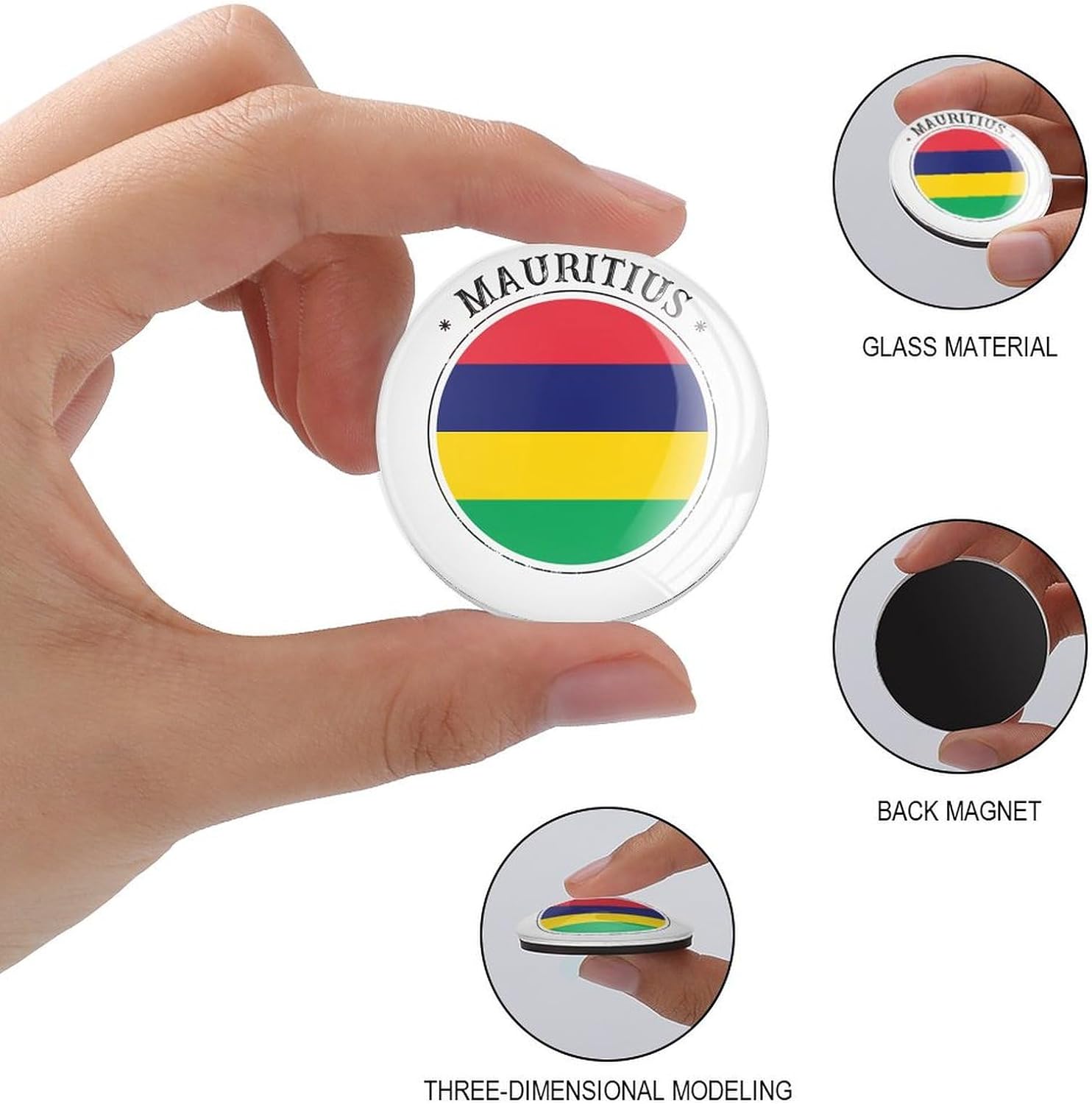 Mauritius Flag Refrigerator For Whiteboard Country Flags Glass Magn[4313