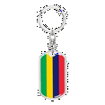 thumbnail image 1 of Mauritius Flag Swivel Keychain Dog Tag Stainless Steel or 18k Gold, 1 of 10