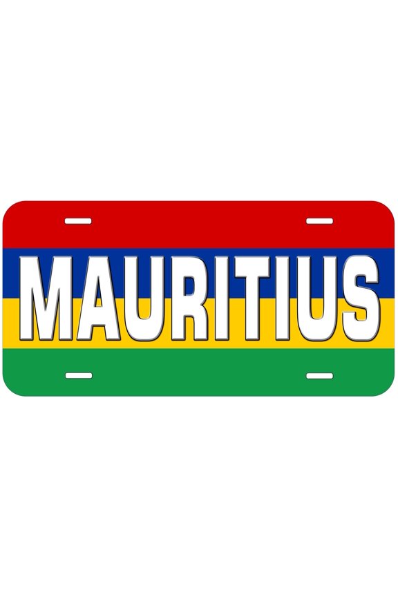 Mauritius Flag With Country Name Novelty Car Auto License Plate