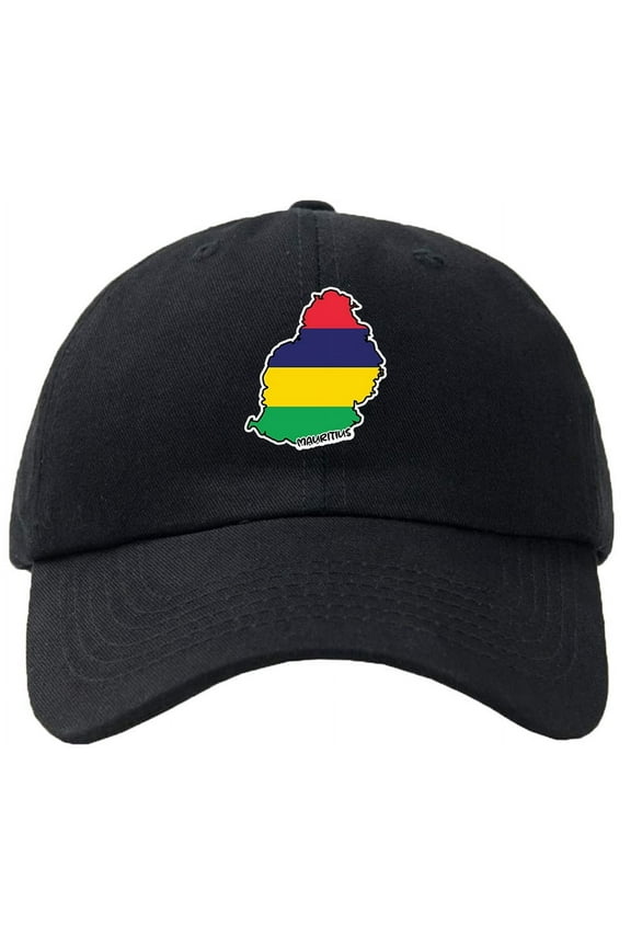 Mauritius Map Flag Baseball Cap Hat Hook & Loop Closure - Personalize it!