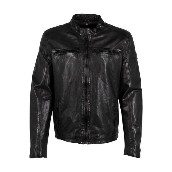 Mauritius Men's Moto Genuine Leather Jacket (Black, 3XL)