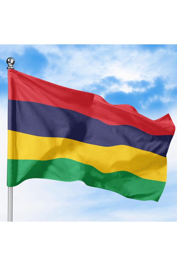 Mauritius Outdoor Flag (2x3ft) by DreamController - Durable, Fade-Resistant Polyester, Double-Stitched, Brass Grommets - HD Printed Eastern Africa Flag - Made in USA