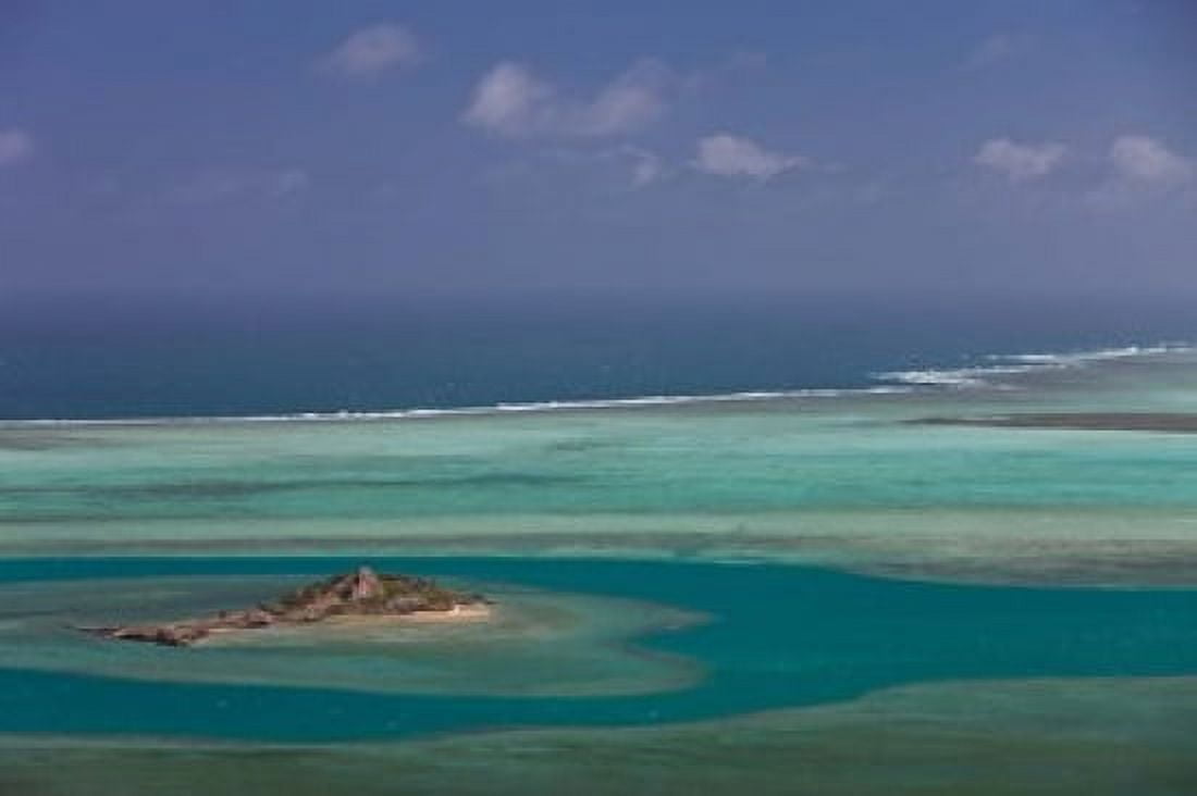 Mauritius Rodrigues Island Lagoon and Ile Hermitage Canvas Art - Walter Bibikow DanitaDelimont (38 x 25)