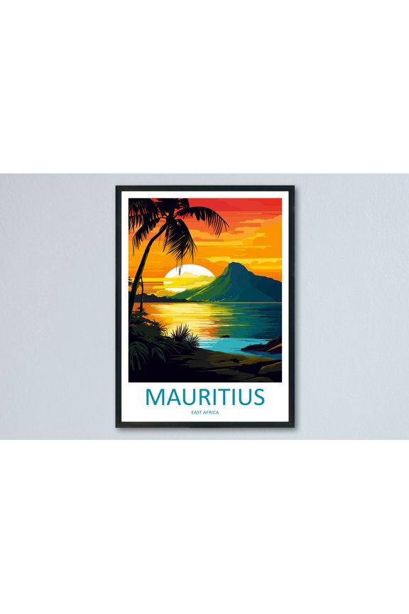 Mauritius Scenic Travel Landscape Wall Decor Unframed Paper Print
