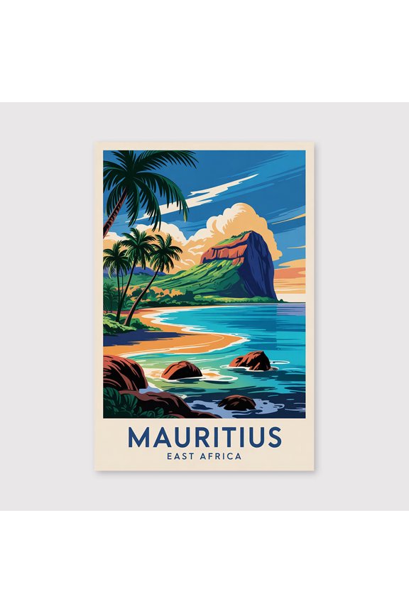 Mauritius Travel Print Canvas Wall Art, Mauritius Wall Hanging Home decor Mauritius Canvas Art, East Africa Art Canvas Mauritius Canvas-1WN1685
