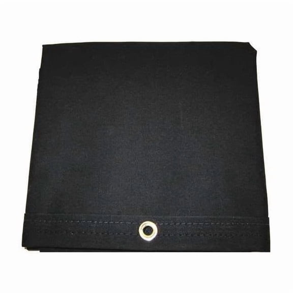 Heavy Duty Tarp, 4 ft x 3 ft 9 in, 20 Mil, Black, Polyester Coated Cotton Canvas