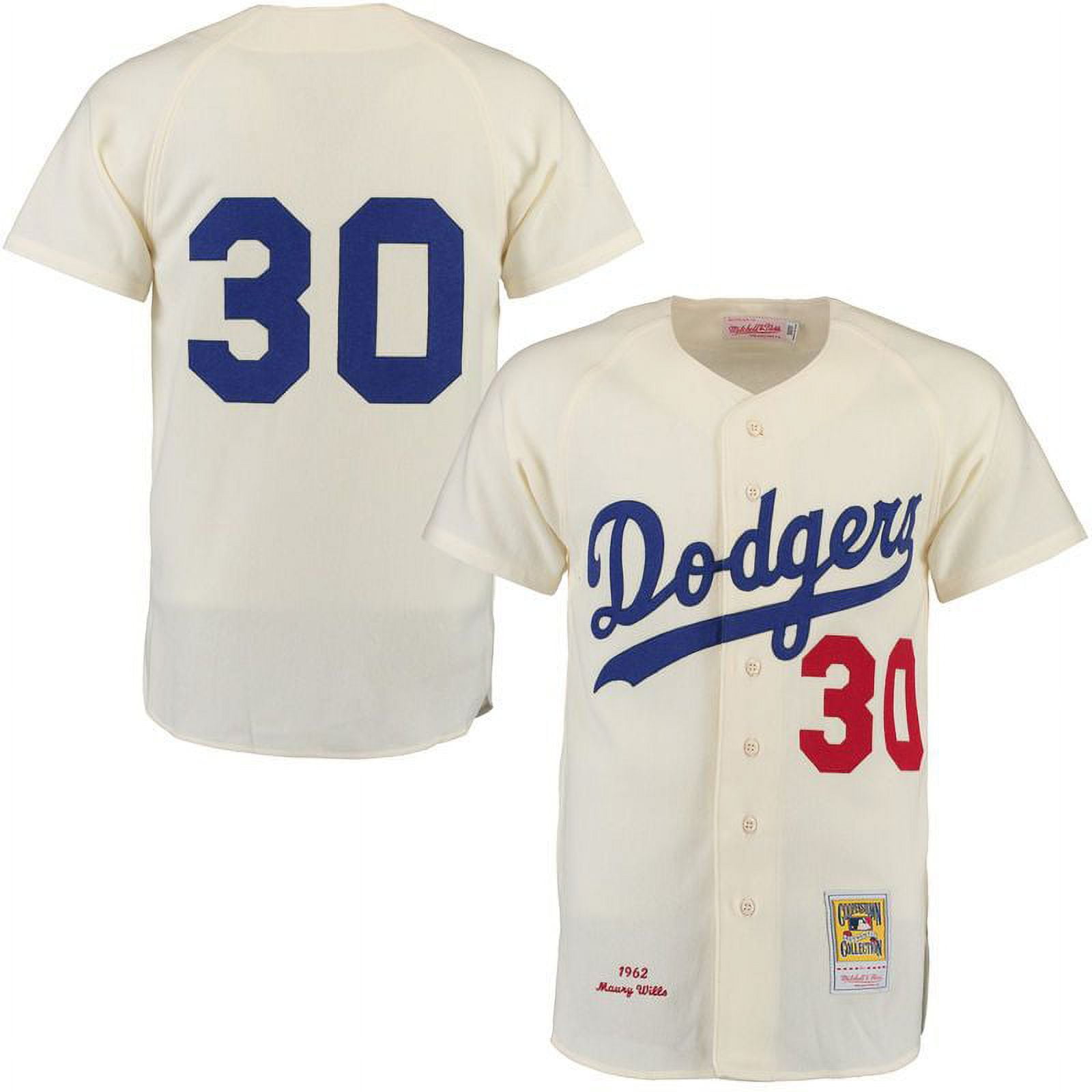 Maury Wills 1962 Brooklyn Dodgers Mitchell & Ness Authentic Throwback  Jersey - Cream