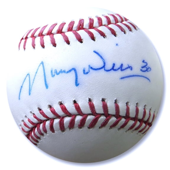 Maury Wills Signed Autographed Baseball Los Angeles Dodgers #30 JSA TT40908
