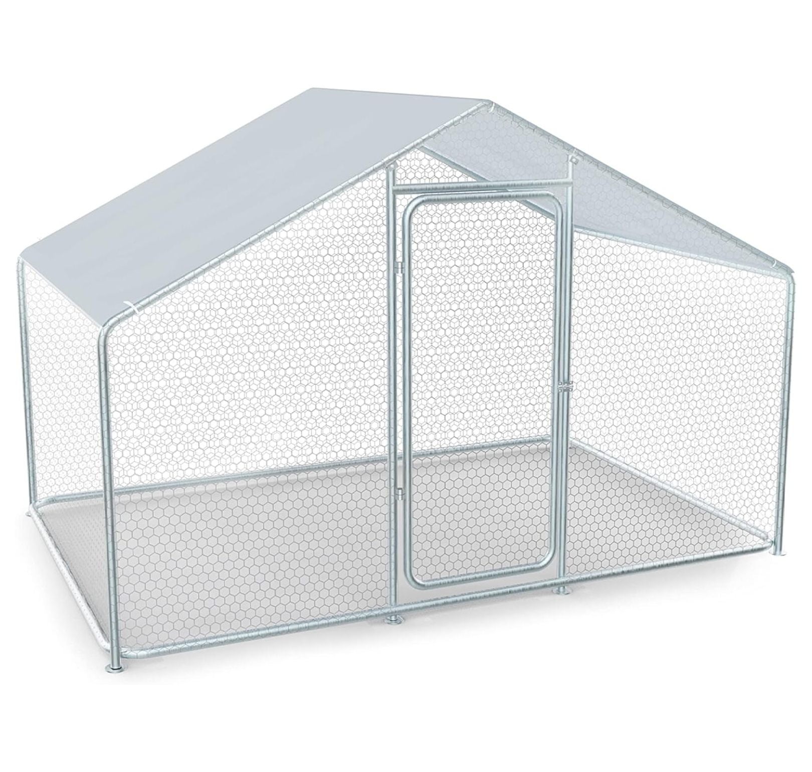 Mausahen Large Chicken Coop for 15 Chickens Run Walkin Metal Poultry