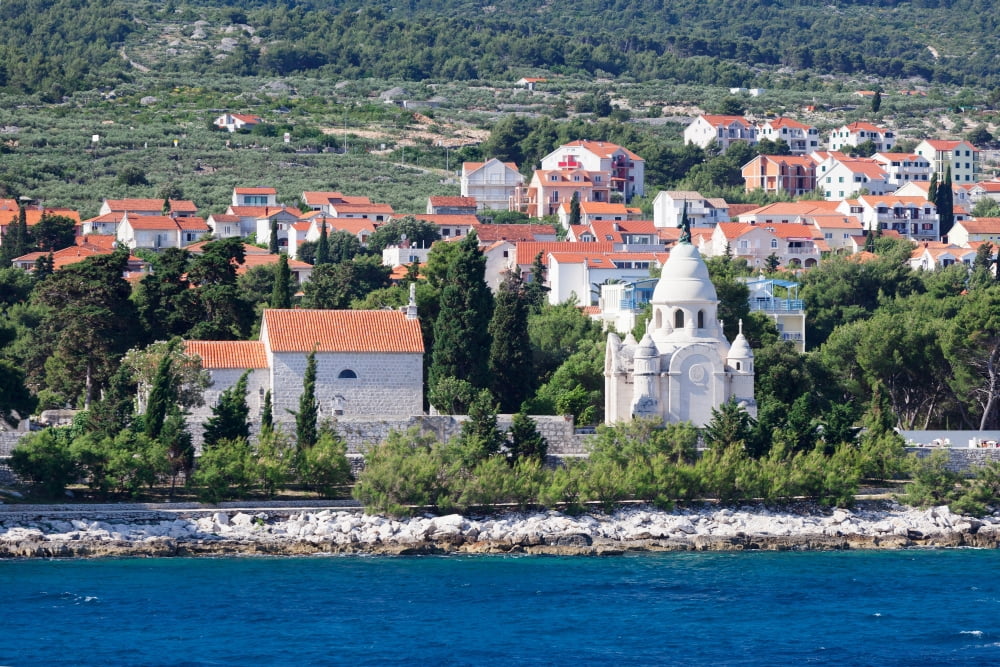Mausoleum of the Petrinovic family in Supetar Brac Island Split-Dalmatia County Croatia Canvas Art - Panoramic Images (36 x 12)