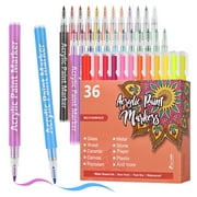 Maustic 36 Colors Acrylic Paint Pens, Art Paint Markers Assorted Multicolor Markers for Rock, Canvas, Mugs