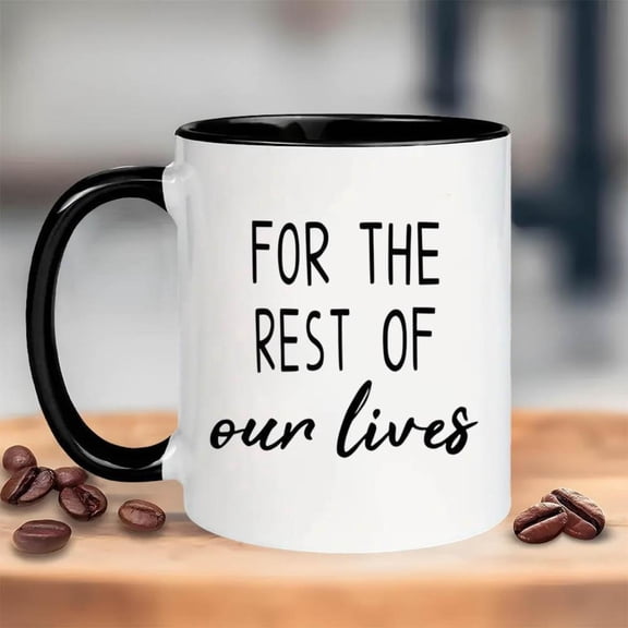 Maustic Coffee Mug 11oz Best of Our Lives Wedding Couples Mr Mrs Bridal Shower White with Black Lettering Durable Everyday Use Cup Elegant Design Highquality Finish Couple Mugs Rom