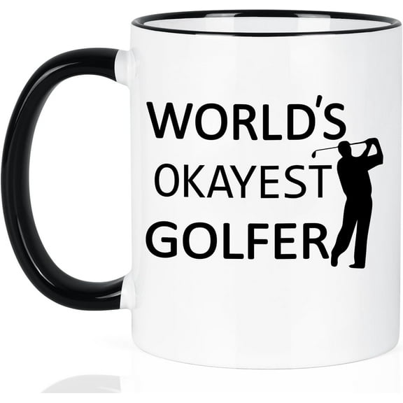 Maustic Golf Gifts for Men, Worlds Okayest Golfer Coffee Mug, Funny Golf Gifts, Golfing Gifts Golf Accessories for Men, Christmas Fathers Day Birthday Gifts for Men, Dad, Husband, Grandpa, 11 Oz