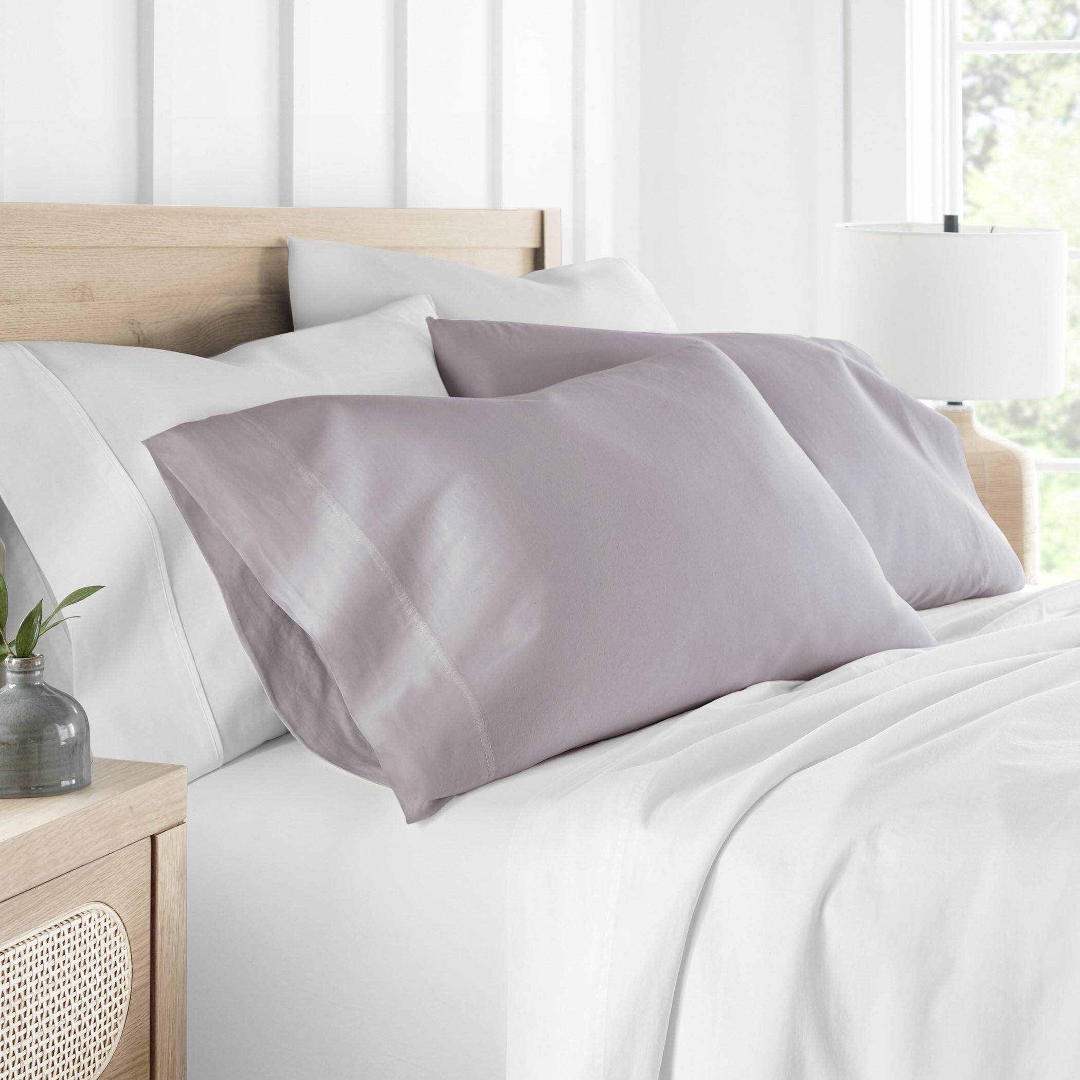 Mauve 300TC Cotton Cooling Pillow Case Set, Standard/Queen, by Noble Linens