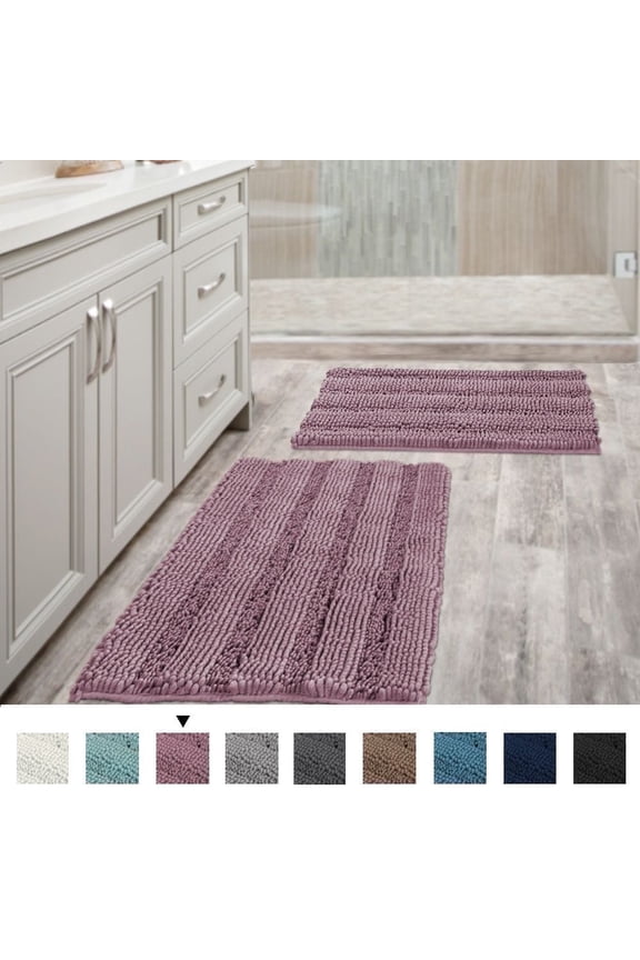 Luxurious Bath Rug Set, Ultra Thick Soft Microfiber, Pack 2 - 20"" x 32""/17"" x 24"""
