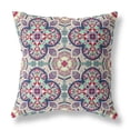 thumbnail image 1 of 20â€ Mauve Blue Cloverleaf Boho Zippered Suede Throw Pillow, 1 of 4