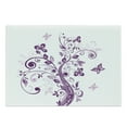thumbnail image 1 of Mauve Cutting Board, Tree with Swirled Branches and Flowers Leaf Butterfly Bridal Inspirations Theme, Decorative Tempered Glass Cutting and Serving Board, Large Size, Purple White, by Ambesonne, 1 of 1