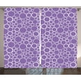 thumbnail image 1 of Ambesonne Mauve Curtains 2 Panel Set, Abstract Fractal Circles, 108" x 90", Violet White, 1 of 3
