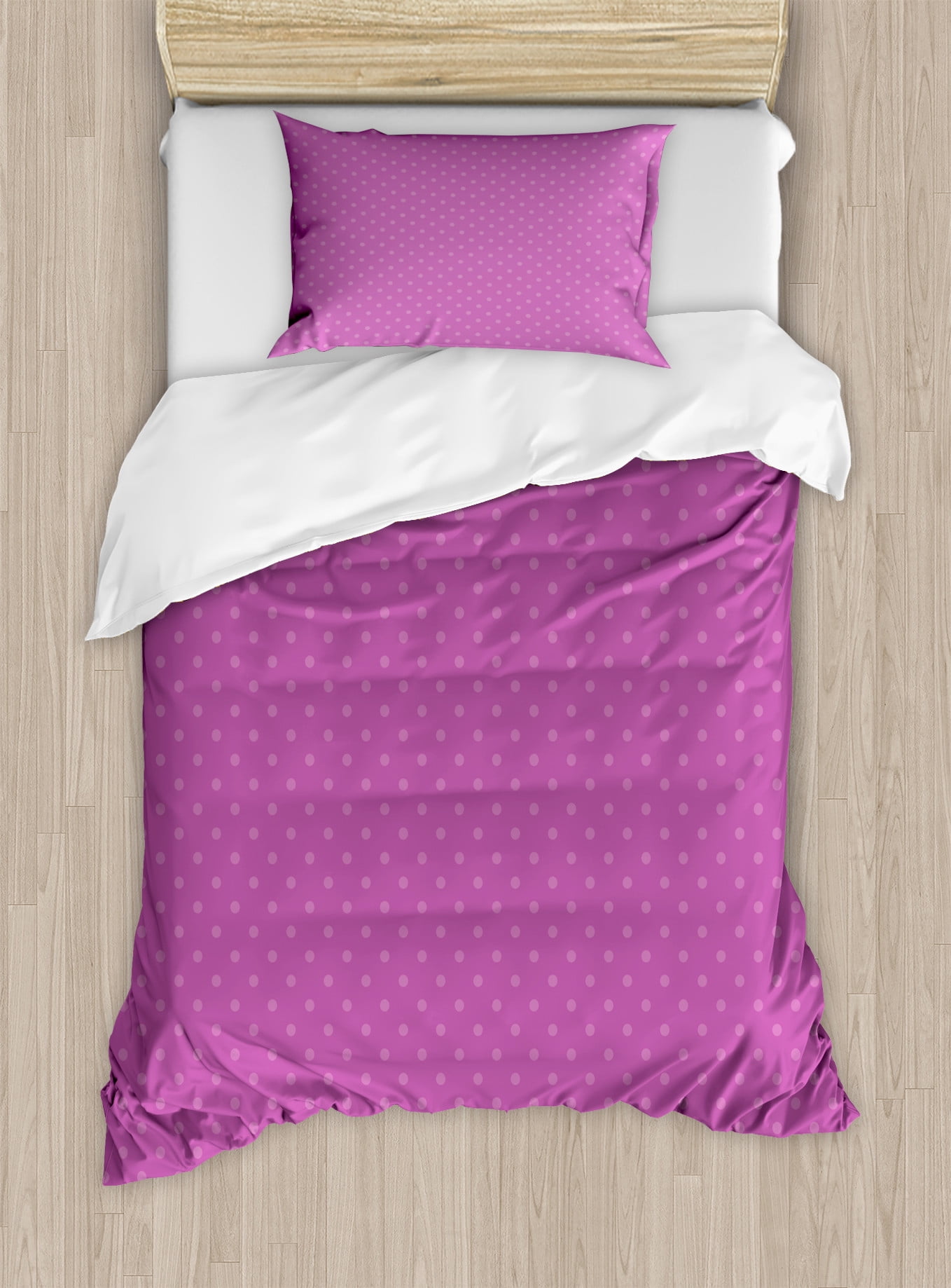 Mauve Violet Twin Polka Dot Duvet Cover Set