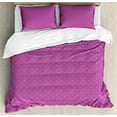 thumbnail image 1 of Mauve Duvet Cover Set, Retro Polka Dot Background Nostalgic Large Spots Regular Vintage Pattern, Decorative 3 Piece Bedding Set with 2 Pillow Shams, Calking Size, Mauve Violet, by Ambesonne, 1 of 3