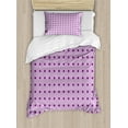 thumbnail image 1 of Mauve Duvet Cover Set, Retro Polka Dots Background Nostalgic Feminine Girls Fashion Pattern, Decorative 2 Piece Bedding Set with 1 Pillow Shams, Twin Size, Plum Lilac, by Ambesonne, 1 of 3