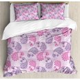 thumbnail image 1 of Mauve Duvet Cover Set, Traditional Turkish Style Paisley with Effects Vintage Print, Decorative 3 Piece Bedding Set with 2 Pillow Shams, Queen Size, Fuchsia Lilac, by Ambesonne, 1 of 3
