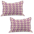thumbnail image 1 of Mauve Knitted Quilt Pillowcover Set of 2, Big Fresh Flower Floret Buds Bouquet Motif Valentine Romance Blossoms Design Print, Standard Queen Pillow Sham Bedroom, 30" x 20", Yellow Violet, by Ambesonne, 1 of 1