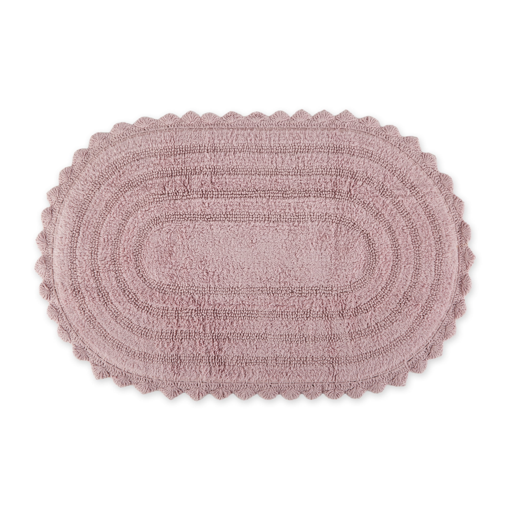 Mauve Large Oval Crochet Bath Mat