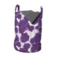 thumbnail image 1 of Mauve Laundry Bag, Unusual Vivid Allium Flower Petals Design Abstract Hippie Victorian Peony Artwork, Basket with Handles Drawstring Closure for Laundromats, 13" x 19", Purple White, by Ambesonne, 1 of 4