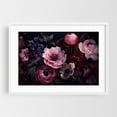thumbnail image 1 of Mauve Nocturnal Botanica Vibes - Painting Floral Flowers Botanical Nature Modern Art Art Deco Surrealism White Framed Wall Art Print 24 x 36 inches, 1 of 3