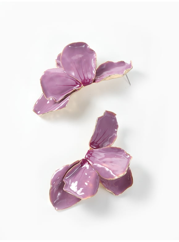 Women's Gold Tone Maude Petal Earrings, 1 Pair