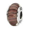 thumbnail image 1 of Mauve/Purple Hand-Blown Glass Bead & Sterling Silver Charm, 13mm, 1 of 2