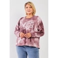 thumbnail image 1 of Mauve & Purple Tie-dye Bleach Effect Graphic Print Detail Long Sleeve Sweatshirt, 1 of 4