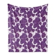 thumbnail image 1 of Mauve Soft Flannel Fleece Blanket, Unusual Vivid Allium Flower Petals Design Abstract Hippie Victorian Peony Artwork, Cozy Plush for Indoor and Outdoor Use, 60" x 80", Purple White, by Ambesonne, 1 of 6