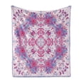 thumbnail image 1 of Mauve Soft Flannel Fleece Throw Blanket, Boho Middle Eastern Persian Floral Oriental Old Design, Cozy Plush for Indoor and Outdoor Use, 50" x 70", Pink and Pale Blue, by Ambesonne, 1 of 6