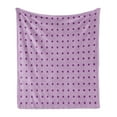 thumbnail image 1 of Mauve Soft Flannel Fleece Throw Blanket, Retro Polka Dots Background Nostalgic Feminine Girls Fashion Pattern, Cozy Plush for Indoor and Outdoor Use, 70" x 90", Plum Lilac, by Ambesonne, 1 of 5
