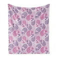 thumbnail image 1 of Mauve Soft Flannel Fleece Throw Blanket, Traditional Turkish Style Paisley with Effects Vintage Print, Cozy Plush for Indoor and Outdoor Use, 60" x 80", Fuchsia Lilac, by Ambesonne, 1 of 5