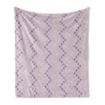 thumbnail image 1 of Mauve Soft Flannel Fleece Throw Blanket, Zig Zag Stars Striped Pattern in Pastel Color Ranking Choice Kids Print, Cozy Plush for Indoor and Outdoor Use, 70" x 90", Yellow and Lilac, by Ambesonne, 1 of 5