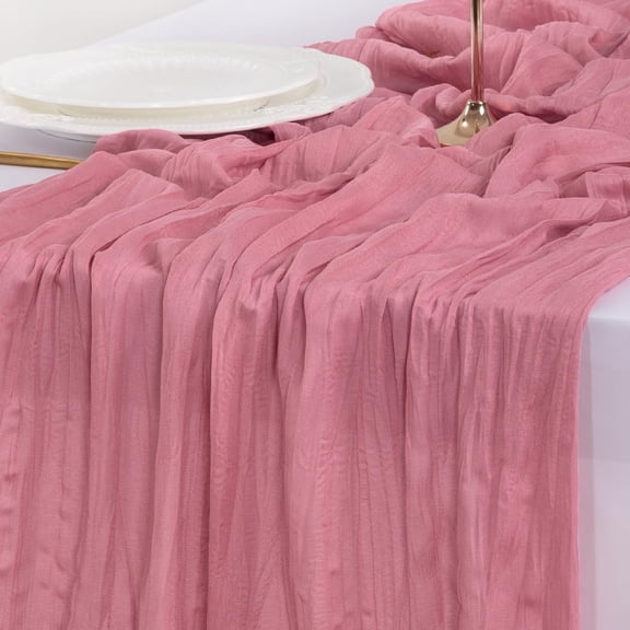 Mauve Table Runner Spring Easter Cheesecloth Table Runner 170 inch Cheese Cloth 14FT Boho Rustic Gauze for Wedding Party Shower Decor