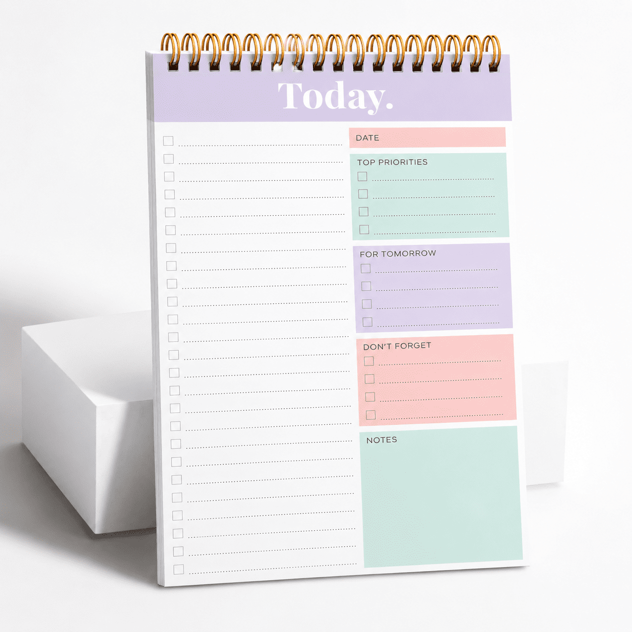 Mauve Undated Daily Weekly To Do List Planner Notebook, 52-Sheet Coiled ...