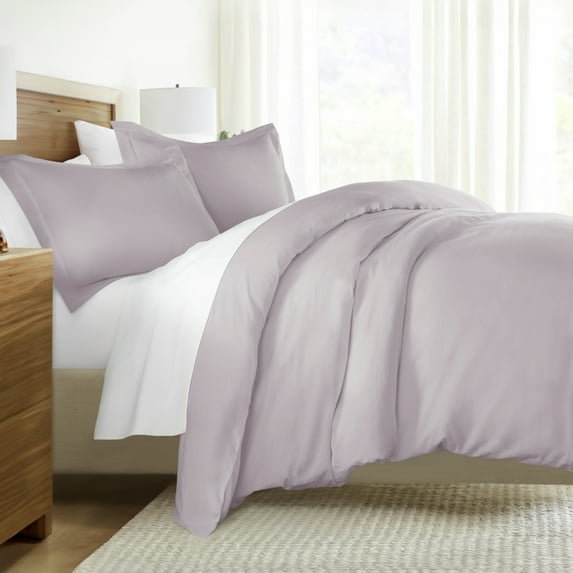 Mauve Vintage Washed 3 Piece Cotton Duvet Cover Set, Twin/TwinXL, by Noble Linens