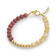 thumbnail image 1 of Mauve and ivory half and half teen gold-filled bracelet (B2132-M1), 1 of 2