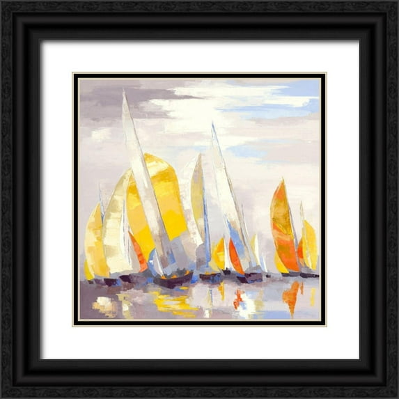 Mauviel, Laurence 12x12 Black Ornate Wood Framed with Double Matting Museum Art Print Titled - Rondinara