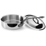 Mauviel MCook Ci Stainless Steel Saute Pan With Lid, 11 Inch