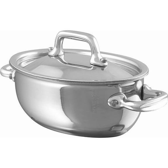 Mauviel M'Minis Oval Cocotte With Lid, 4.7 Inch
